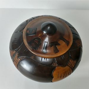 Exquisitely Carved Wooden Bowl From Haiti